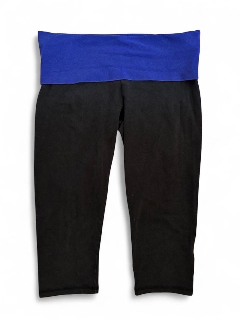 PINK Victoria's Secret Black Capri Pants with Blue Gold 'Love Pink' Waistband - Picture 2 of 6